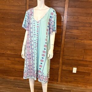 Aqua Patterned Women's Midi Dress